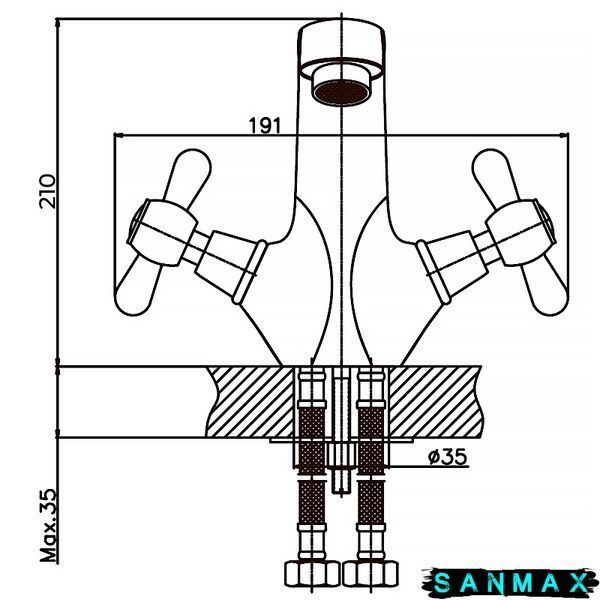 Змішувач для умивальника на шпильці Haiba Dominox 161 кераміка матовий (HB0072) HB0072 фото