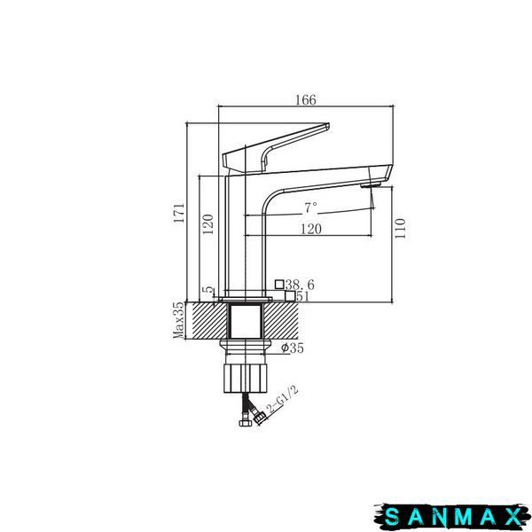 Змішувач для умивальника Haiba Turin 001 Nut (HB9655) HB9655 фото