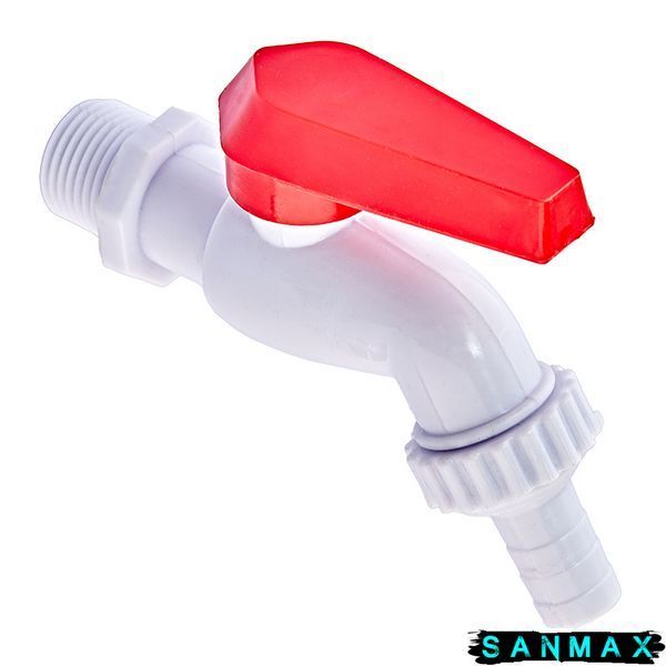 Кран поливу 1/2 PVC (Білий+red) Plamix PVI (PM0631) PM0631 фото