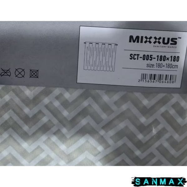 Штора для ванної з поліестеру Mixxus Sct-005-180x180 (Візерунок сірий) (AC0646) AC0646 фото