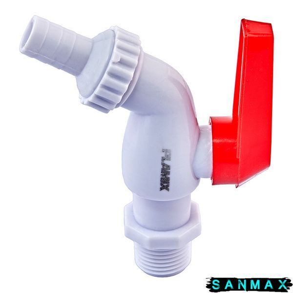 Кран поливу 1/2 PVC (Білий+red) Plamix PVI (PM0631) PM0631 фото