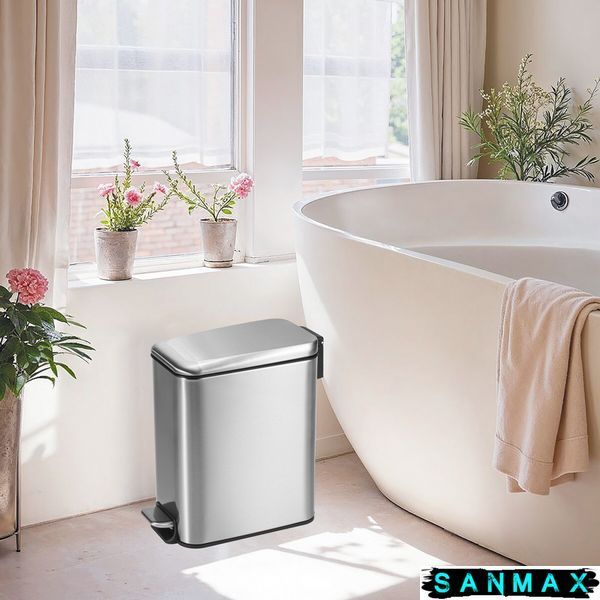 Відро для сміття з плавним закриттям прямокутне Mixxus Diverse-TC0312 SS Color 12л колір наржавійка (MI7090) MI7090 фото