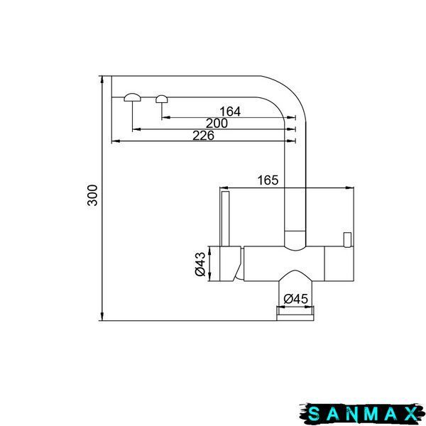 Змішувач для кухні на дві води Koer KB-72001-05 Чорний (KR3392) KR3392 фото