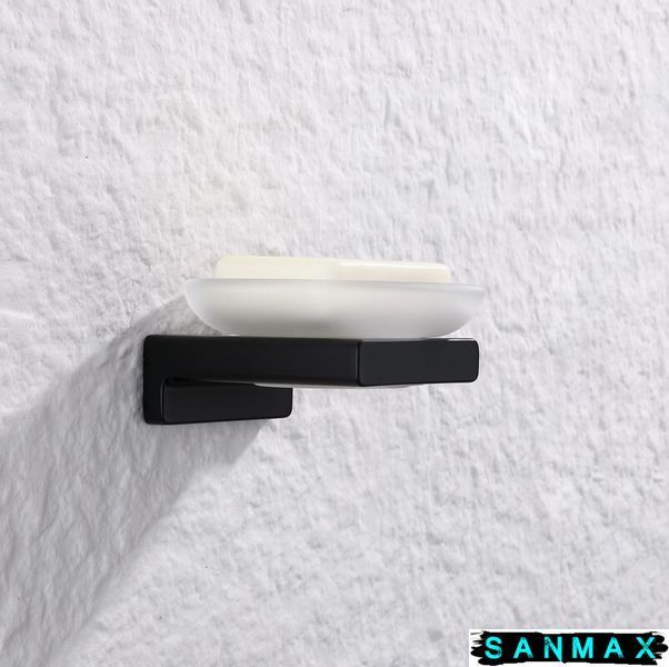 Мильниця настінна Koer AS-0102-05 (скло) колір чорний (KR6158) KR6158 фото
