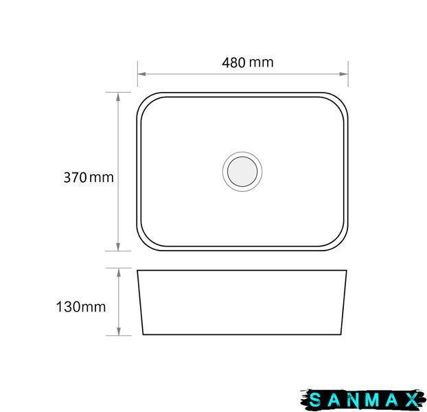 Раковина накладна Mixxus Premium Quadro-0103 480х370х130mm (MP6514) MP6514 фото