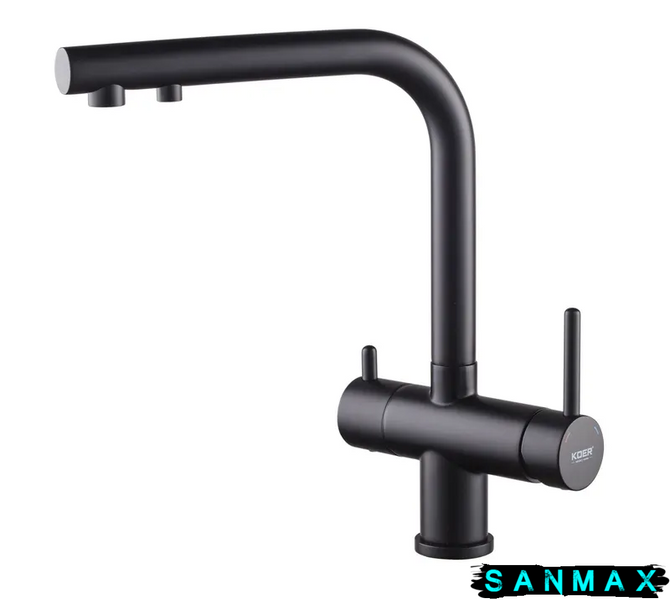 Змішувач для кухні на дві води Koer KB-72001-05 Чорний (KR3392) KR3392 фото