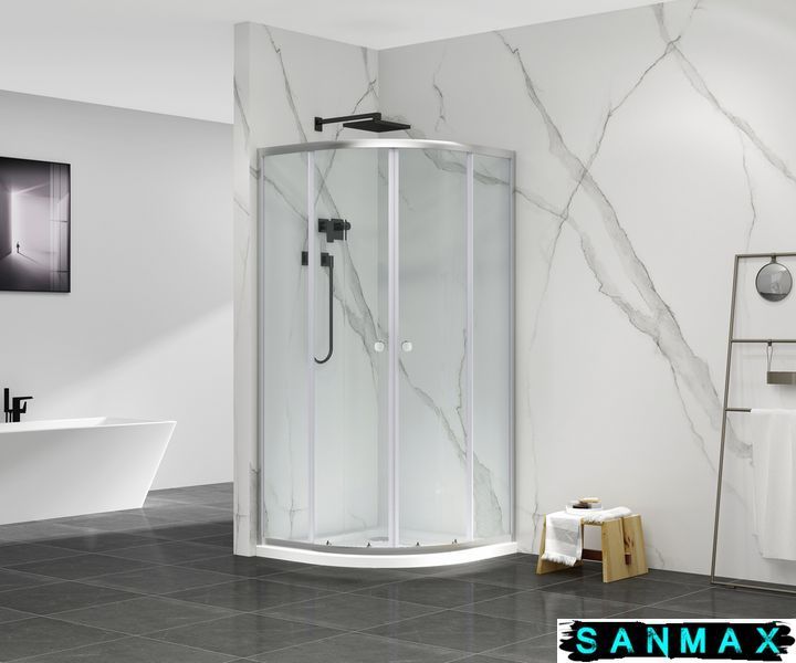 Душова кабіна без піддону Mixxus Premium Diverse SC01-90x90x195-TR Хром прозоре скло 5мм (MI6859) MI6859 фото
