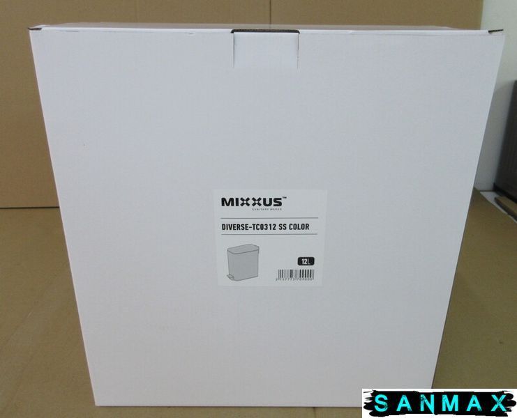Відро для сміття з плавним закриттям прямокутне Mixxus Diverse-TC0312 SS Color 12л колір наржавійка (MI7090) MI7090 фото