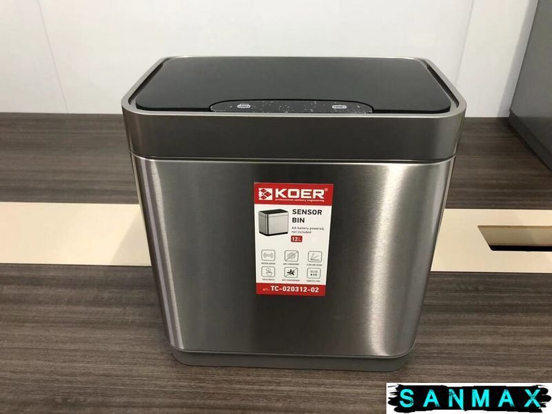 Відро для сміття сенсорне прямокутне Koer TC-020312-02 12 л колір нержавійка (KR5586) KR5586 фото