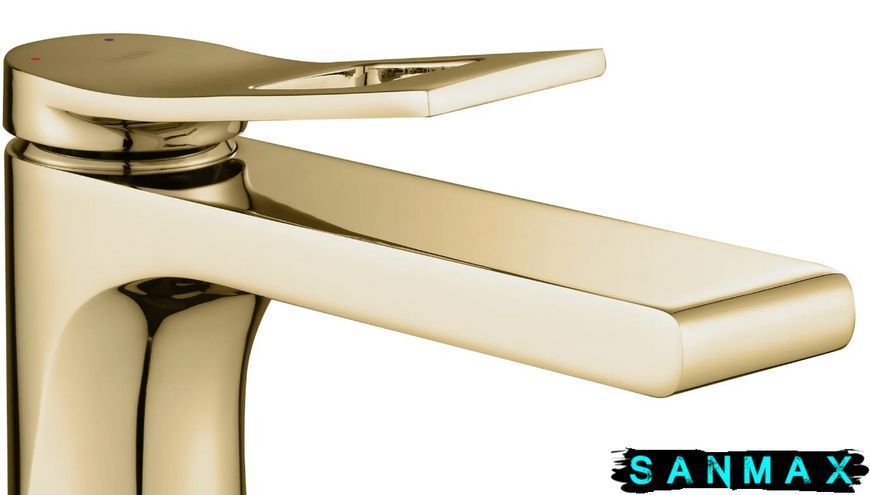 Змішувач для умивальника Rea Soul Золото високий REA-B9952 фото
