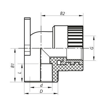 Кутник PPR з кріпленням ВР 20x1/2F Koer K0123.PRO 27/162 (KP0147) KP0147 фото
