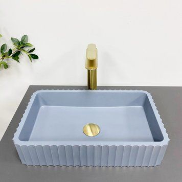 Умивальник накладний Vbi Flormtia Блакитний Матовий VBI-015003 фото