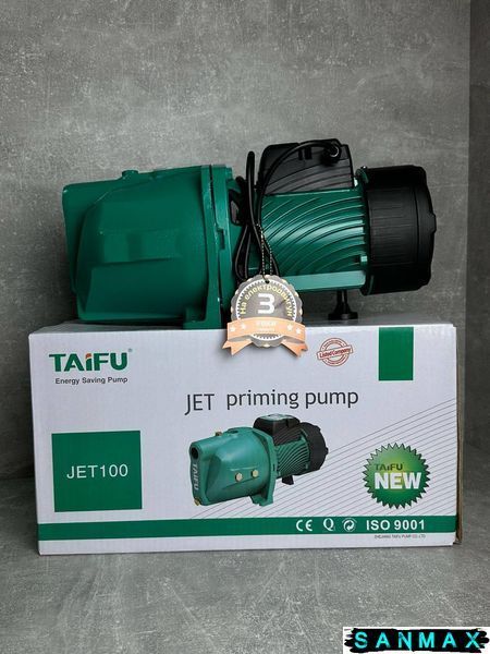 Насос поверхневий самоусмоктувальний, Taifu JET-100 корпус чавун Н=43М, Q=3,6кбМ, P=750 Вт, 1"x 1" (TF0029) TF0029 фото