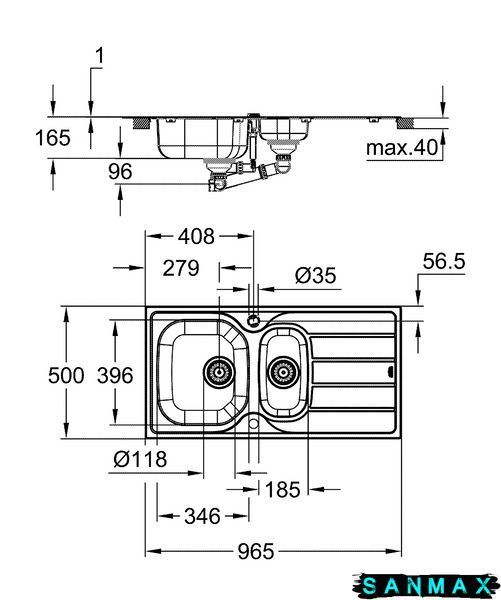 Мийка для кухні із нержавіючої сталі Grohe K200 (31564SD1) 31564SD1 фото