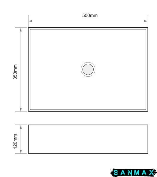 Раковина накладна Mixxus Premium Quadro-0104 500х350х120mm (MP6515) MP6515 фото
