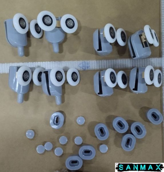 Комплект роликів для кабіни Mixxus Rollers SCP03-4x4 Графіт подвійні 4 вер.+4 ниж. Сірий (MI8163) MI8163 фото