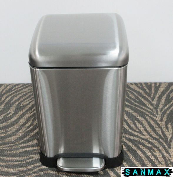 Відро для сміття з плавним закриттям квадратне Mixxus Style-TC0106 SS Color 6л колір наржавійка (MI7092) MI7092 фото