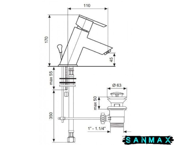 Змішувач Emmevi Elly для умивальника с/пр CR41003 CR41003 фото
