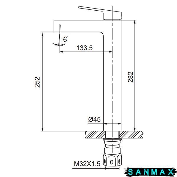 Змішувач для умивальника високий з нерж. сталі Koer KI-11016-02 (KR4790) KR4790 фото