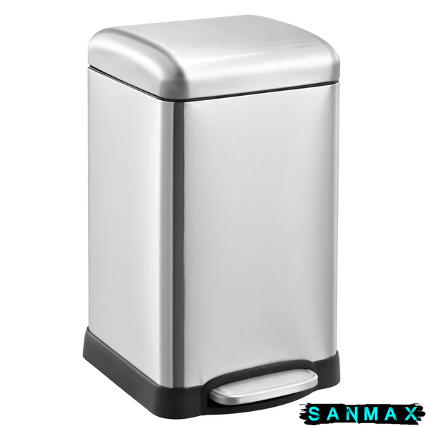 Відро для сміття з плавним закриттям квадратне Mixxus Style-TC0106 SS Color 6л колір наржавійка (MI7092) MI7092 фото