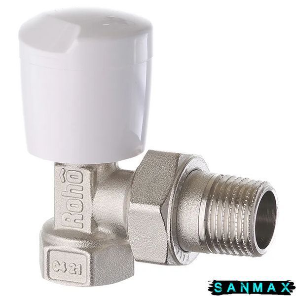 Кран радіаторний Roho 1/2" кутовий з ручкою R5550-050 (15/60) RO0128 фото