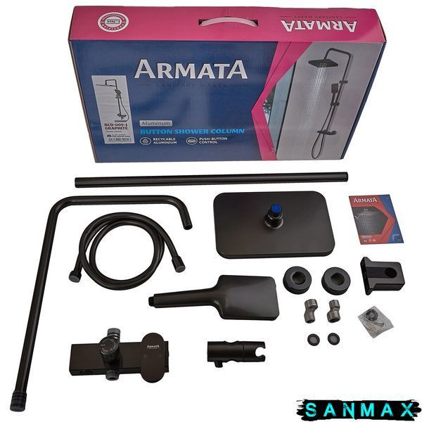 Душова система зі змішувачем Armata Bcd-009-J Чорна (CH6557) CH6557 фото