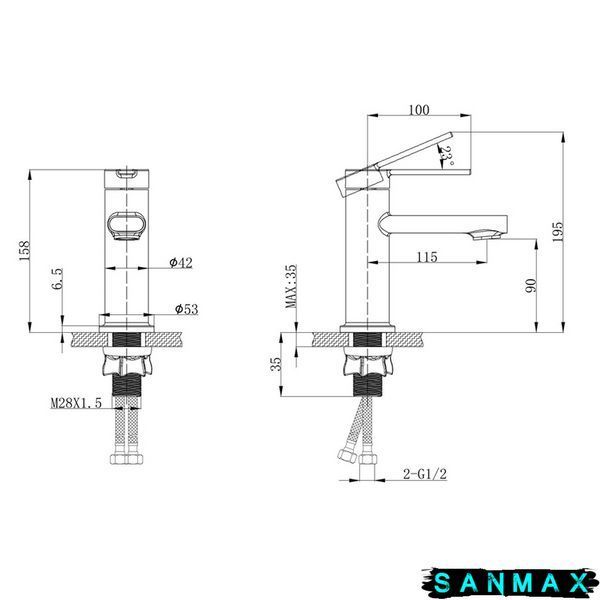 Змішувач для умивальника Mixxus Lord 001 Nut (MI7134) MI7134 фото