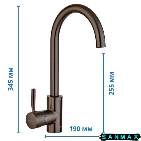 Змішувач для кухні на шпильці Haiba Hans 011 Графіт (HB4000) HB4000 фото