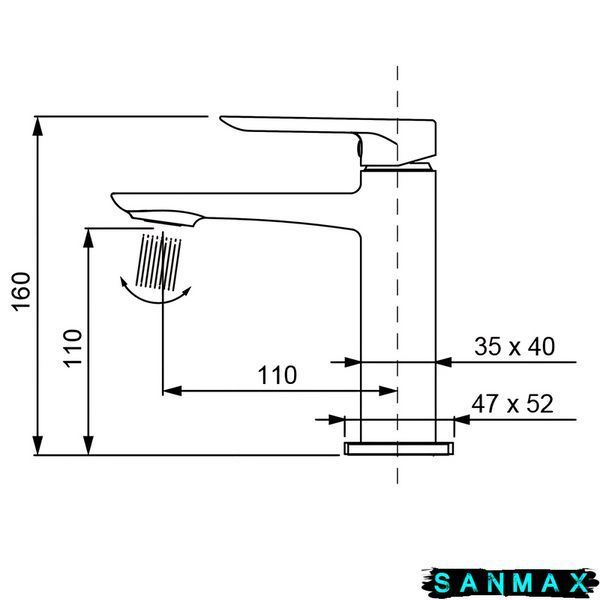 Змішувач для умивальника Koer KB-10028-01 Хром (KR5289) KR5289 фото