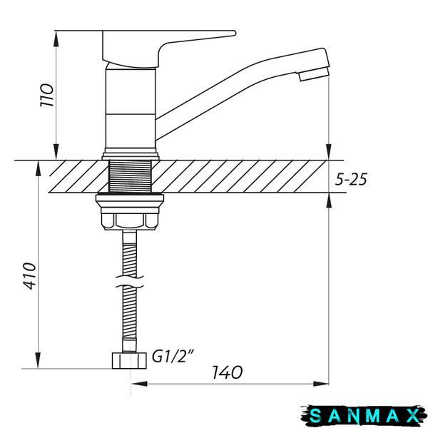 Змішувач для умивальника Zerix Sop4-B 045 (ZX3070) ZX3070 фото