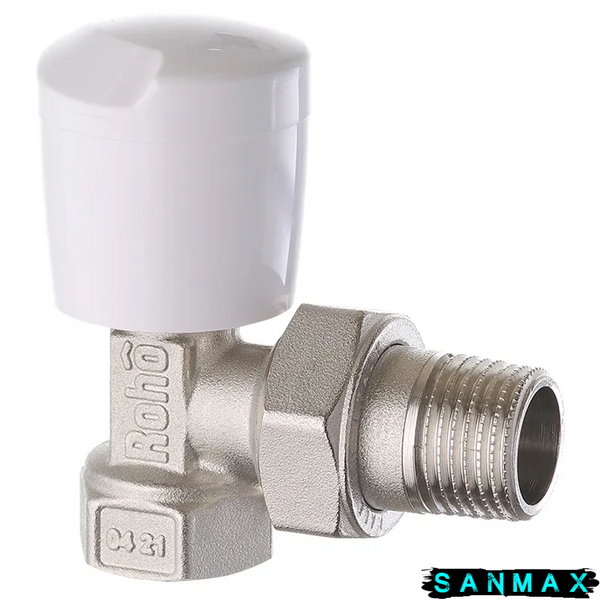 Кран радіаторний Roho 1/2" кутовий з ручкою R5550-050 (15/60) RO0128 фото