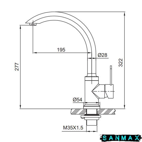 Змішувач для кухні з нерж. сталі Koer KI-70019-02 (KR4795) KR4795 фото
