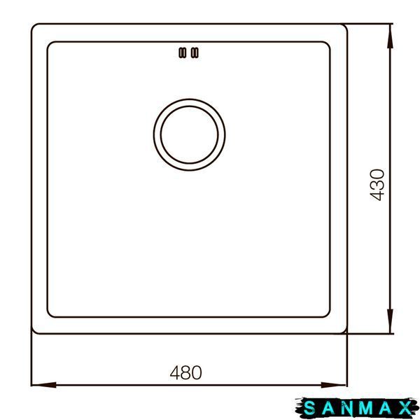 Кухонна інтегрована мийка Mixxus MX4843-220x1.0-Satin (MX0556) MX0556 фото