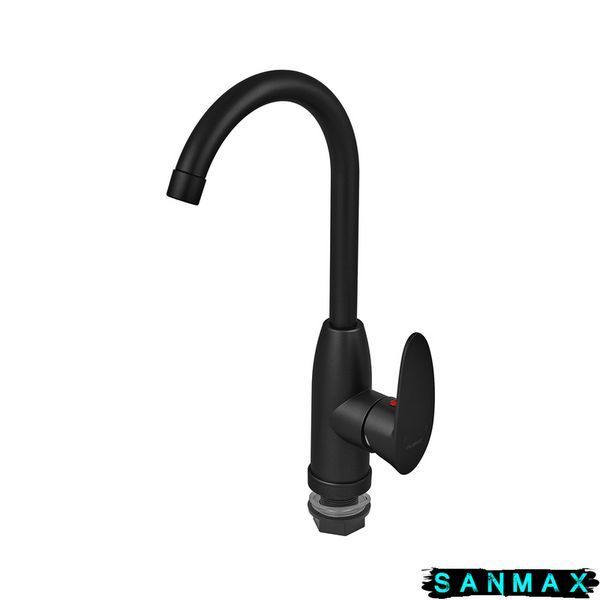 Змішувач для кухні Plamix Cezar-011-B Set Matte Чорний (з підведенням) (PM0668) PM0668 фото