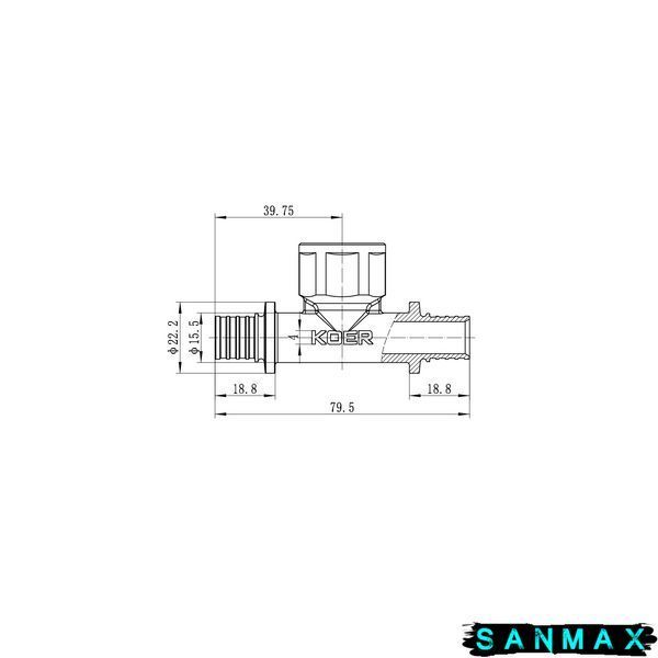 Трійник перехідний з ВР Koer KA.T16-06F-16 - 16(2.2mm) x 1/2"F x 16(2.2mm) (KR4894) KR4894 фото