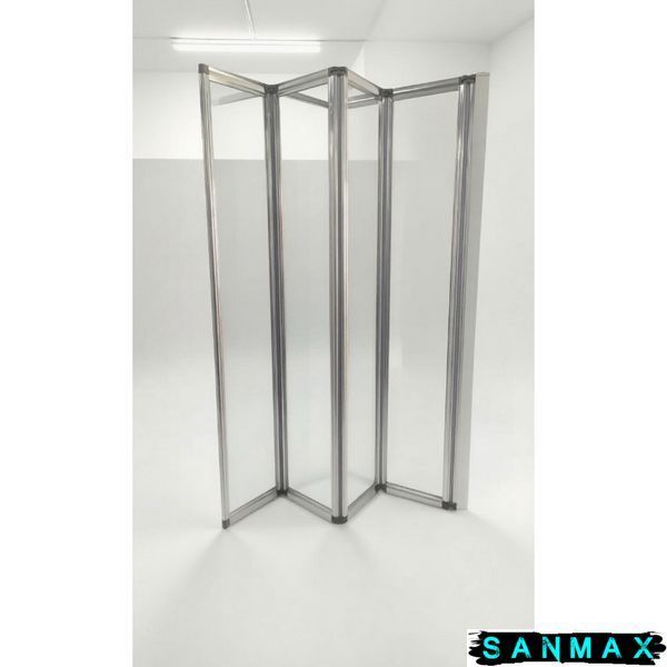 Шторки скляні на ванну складні Koer SR BS07-80x140-TR-01 прозоре скло Easy Clean 4мм, хром (KR5948) KR5948 фото