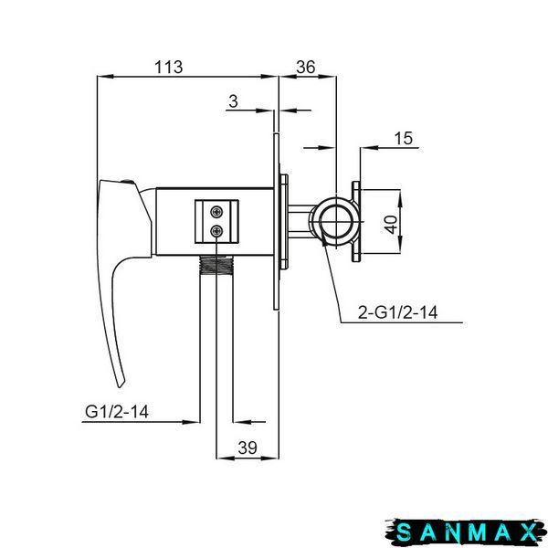 Змішувач для гігієнічного душу Koer KB-23007-01 Хром (KR3468) KR3468 фото