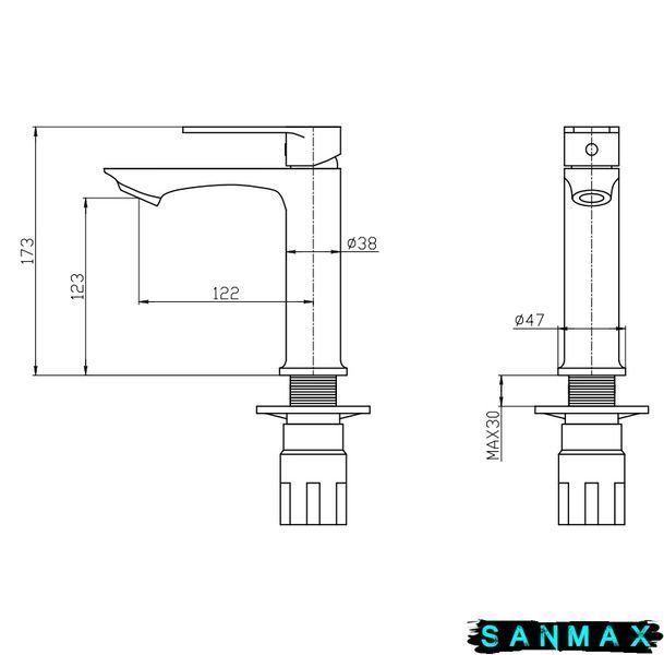 Змішувач для умивальника Mixxus Rodos 001 (Nut) (MI6266) MI6266 фото