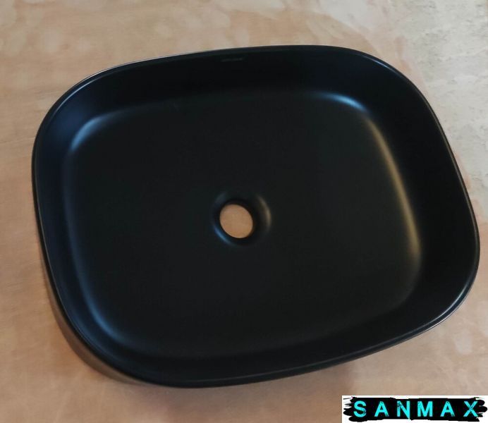 Умивальник накладний керамічний Mixxus Premium Bevel-0103 510х370х120mm Чорний (MP6520) MP6520 фото