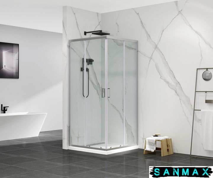 Душова кабіна без піддону Mixxus Premium Dverse SC02-90x90x195-TR Хром прозоре скло 5мм (MI6861) MI6861 фото