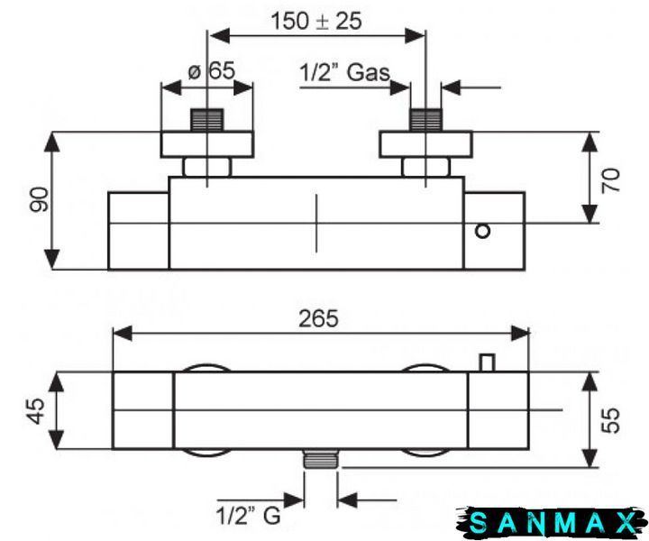 Змішувач Emmevi Sicily для душу термо CR38300 CR38300 фото