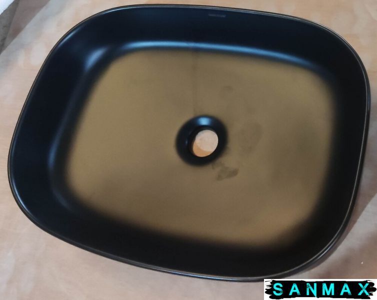 Умивальник накладний керамічний Mixxus Premium Bevel-0103 510х370х120mm Чорний (MP6520) MP6520 фото