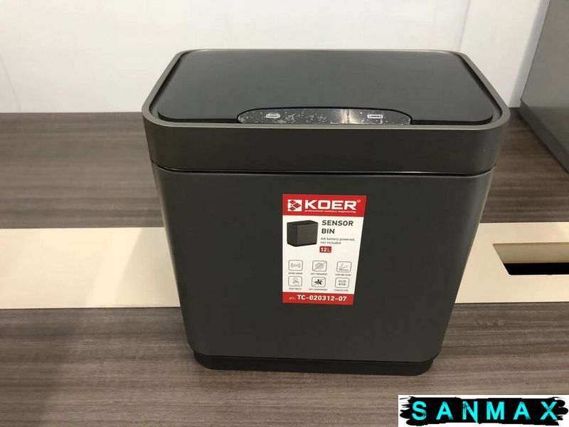 Відро для сміття сенсорне прямокутне Koer TC-020312-07 12 л колір графіт (KR5587) KR5587 фото