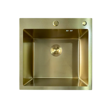 Кухонна інтегрована мийка Mixxus MH5050 Micro Decor Brushed Gold (3.0/0.8) Нерж Матове Золото (MI8214) MI8214 фото