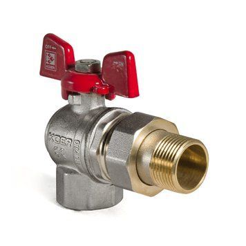 Кран з американкою кутовий 1 Koer KR.228 Червоний метелик (KR0149) KR0149 фото