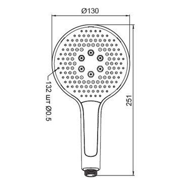 Лійка ручна для душу Koer KP-0401-05 (3 режими) Чорна (KR4981) KR4981 фото