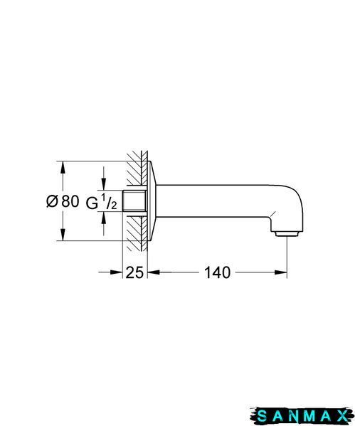Вилив для ванни Grohe BauClassic Neutral (13258000) 13258000 фото