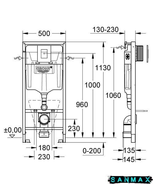 Інсталяційний комплект 5в1 для підвісного унітазу Grohe Fresh Rapid SL (38827000) 38827000 фото
