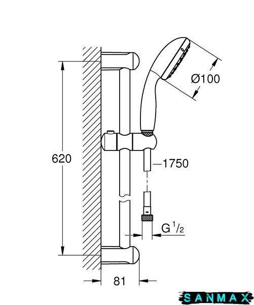 Набір зміш. для ванни 3в1 з New Tempesta 100 Grohe Eurosmart 123246MOL (123246MOL) 123246MOL фото