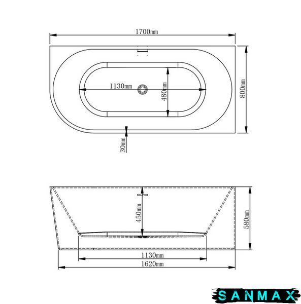 Ванна акрилова Vbi Nordend Right 170x80 кутова Vbi-070717R фото